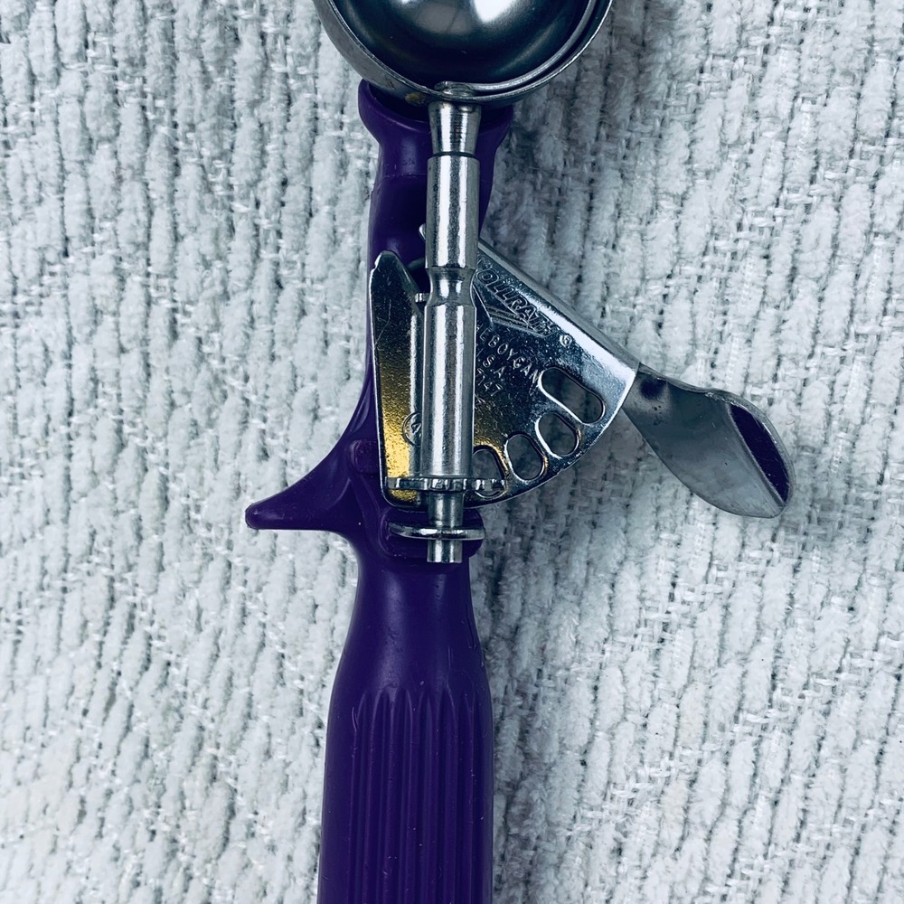 Vollrath Ice Cream Disher Purple 47147 Stainless Steel‎ Thumb Action Scoop USA - Picture 3 of 7